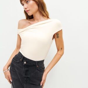 Reformation Cello Knit Top in Cream Size Medium